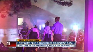 Downtown Tulsa residence encompassed by flames; firefighter injured during post-inspection