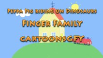 Finger Family Peppa Pig riding on Dinosaurs Nursery Rhyme Song