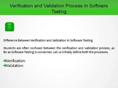 What is Verification and Validation Process In Software Testing