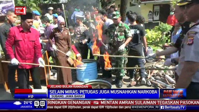 Polres Subang Musnahkan Ribuan Miras Demi Ketenangan Ramadan