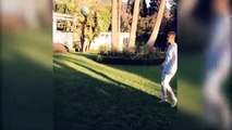 Justin Bieber Plays Keepy Uppys With Neymar Jr In His Back Garden