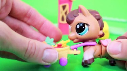LPS Walkables Horse 2257 Review LITTLEST PET SHOP eats Play DOH apples