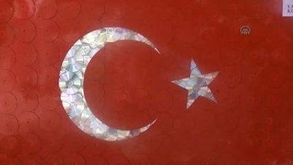 Şehitler Anısına Cd'lerden Türk Bayrağı