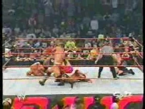 WWE - RAW 2003 - Randy Orton Misses The RKO On Chris Jericho