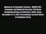 Read Books Advances in Computer Science - ASIAN 2007. Computer and Network Security: 12th Asian
