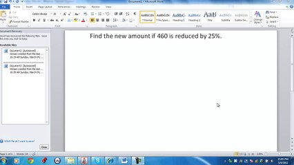 Find the new amount if 460 is reduced by 25% by Tim Manzke