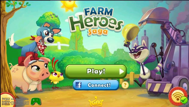 Злобный енот хочет испортить ферму в игре Farm Heroes Saga на андроид