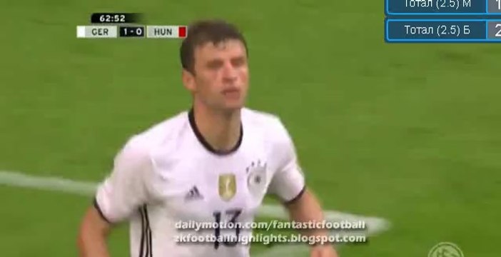 Thomas Müller Goal - Germany 2-0 Hungary - 04.06.2016