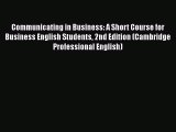 FREEPDF Communicating in Business: A Short Course for Business English Students 2nd Edition