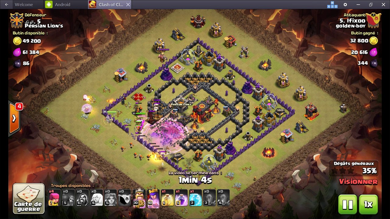 Clash Of Clan - Golden-Boy HDV 10 Attack