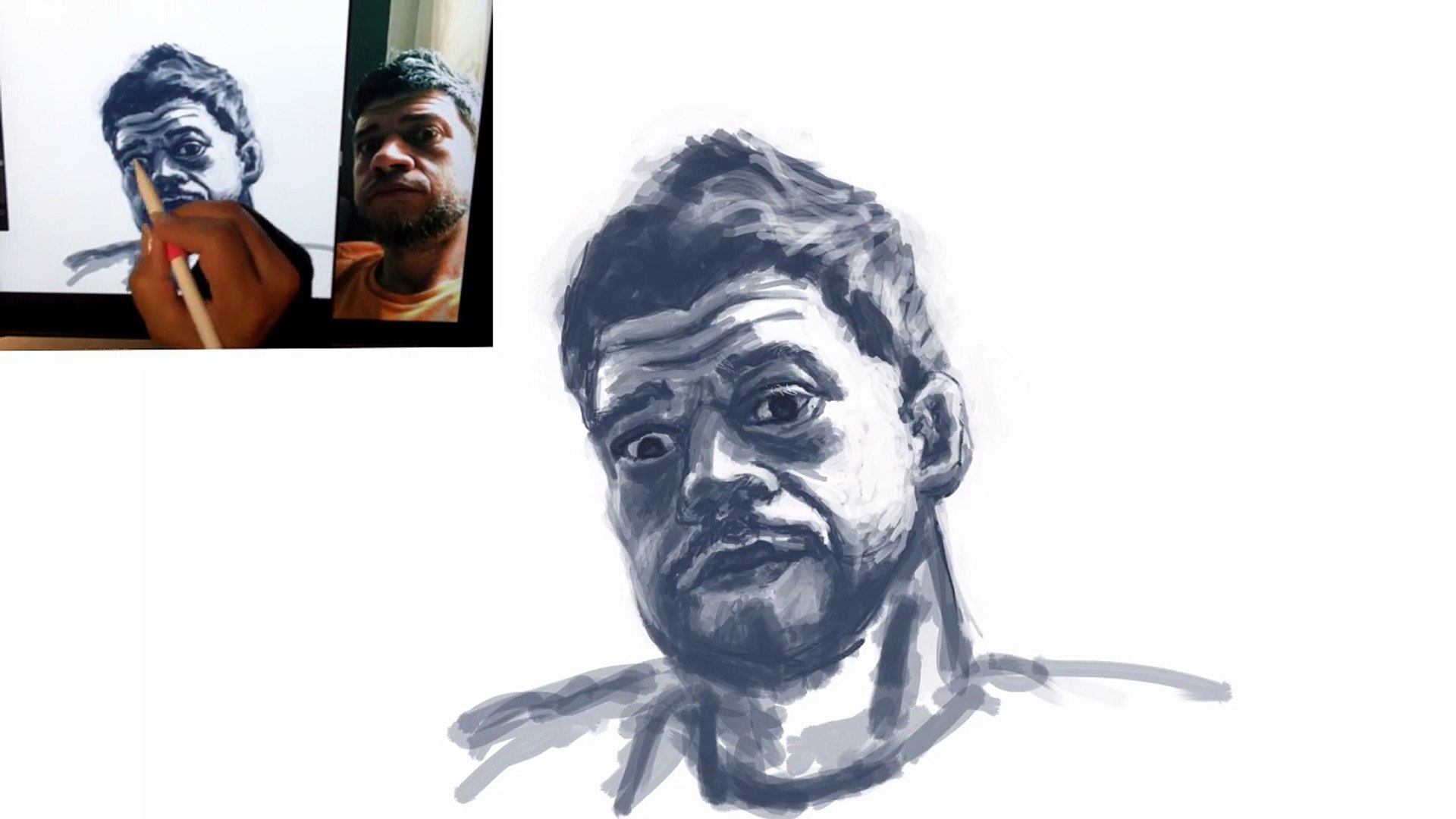 ⁣Vez painting on iPad Pro with Apple Pencil using ProCreate