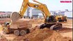 máy xúc, Ô TÔ, CẦN CẨU Hitachi Xúc đất lên xe tải - excavators at work