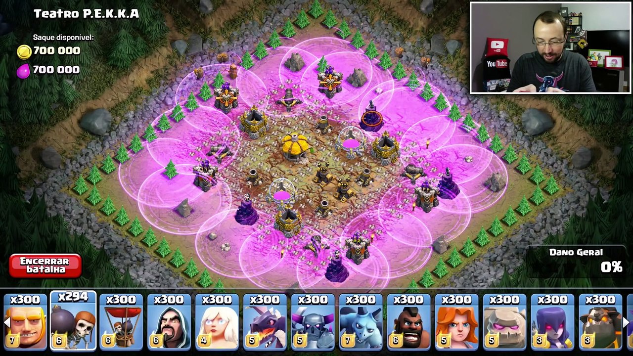 900 Quebra Muros VS nenhum Muro no Clash of Clans