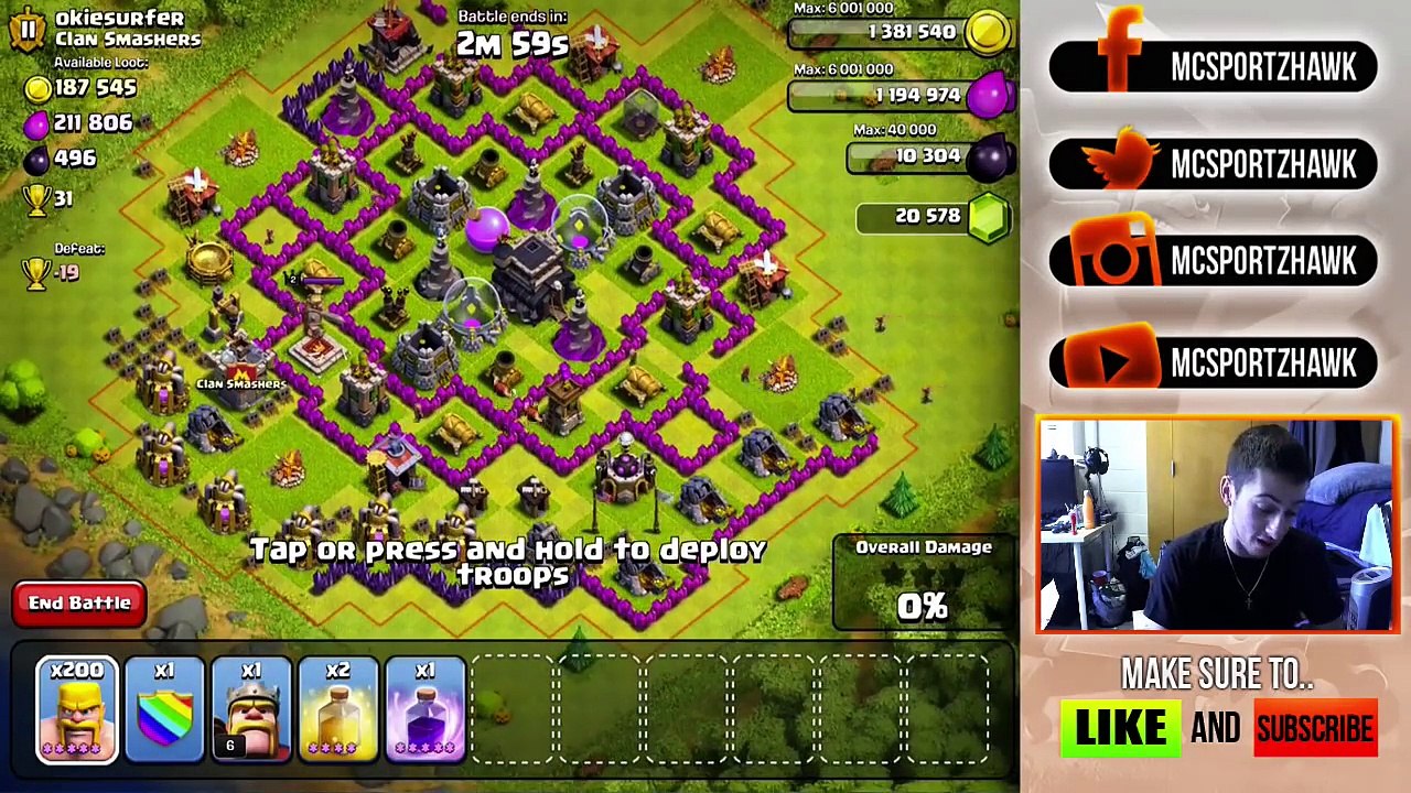 Clash of Clans - 225 GOBLINS ONLY ATTACK! - Crazy Raids (#1)