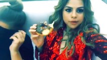 Selena Gomez Is Donut Fans, Adorable Selena Eat Big Donut In Happy National Donut Day