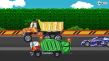 ✔ Camion, Voiture de course, Camion poubelle pour bébés. Dessins animé voiture.  Série 9 ✔