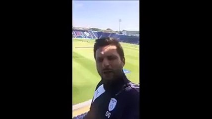 Boom Boom Shahid Afridi sends his best wishes to Wasim Akram