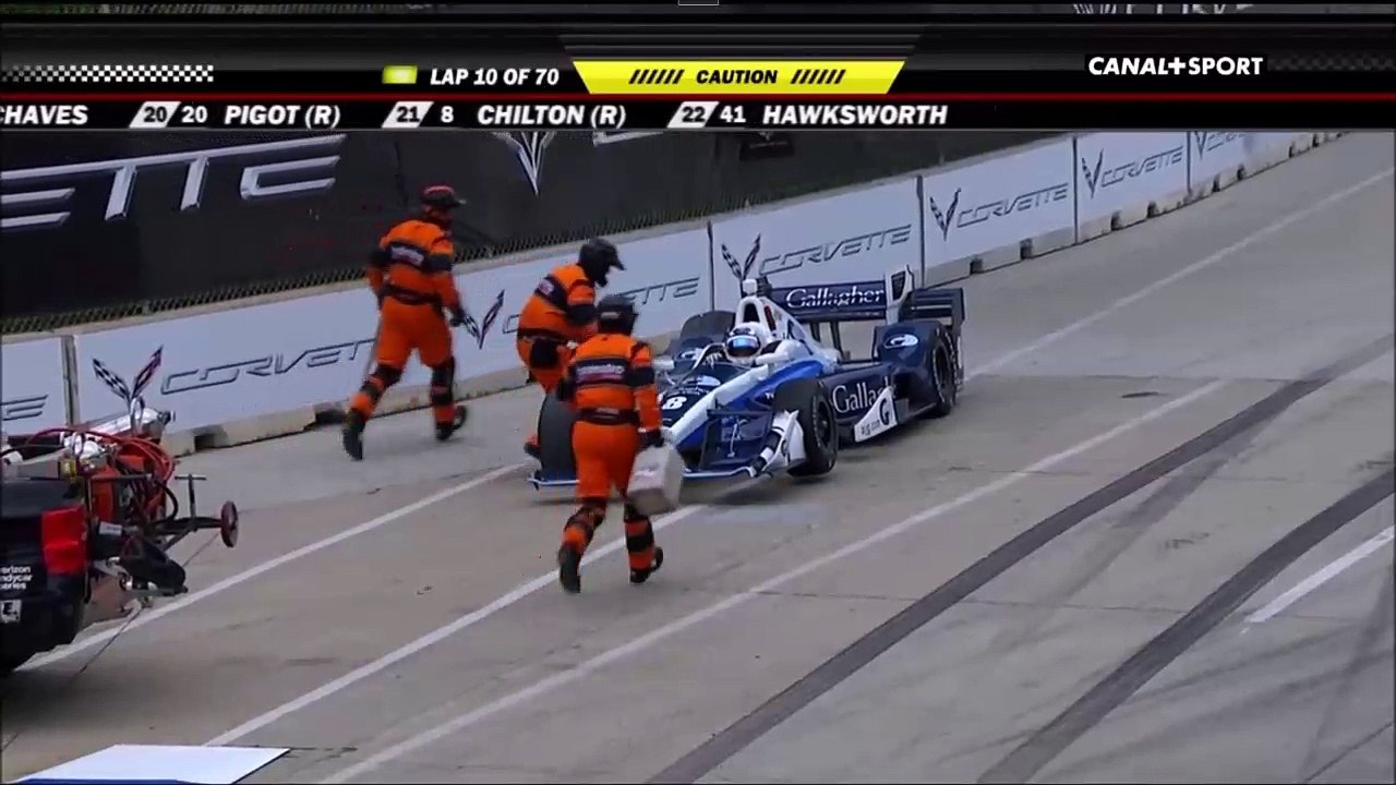 IndyCar 2016 Detroit Race 1 Chilton Crashes