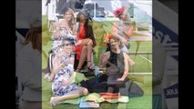 Racegoers turn Epsom into a riot of colour in bright frocks and fascinators at the Surrey course