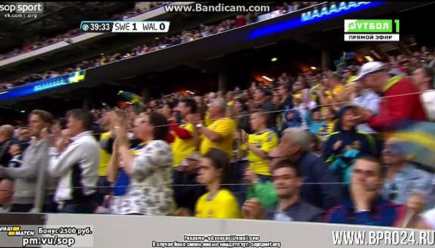 Emil Forsberg Amazing Goal ~ Sweden vs Wales 1-0 05.06.2016