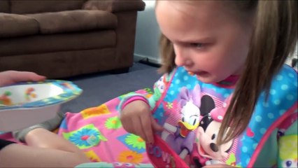 Gross Baby Annabelle Spits Up Food On Victoria "Toy Freak Style" Rex Dinosaur