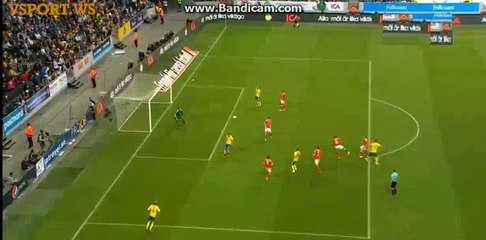 Mikael Lustig Goal - Sweden 2-0 Wales - 05-06-2016