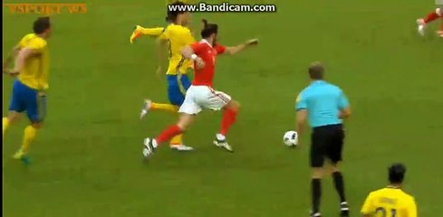 Gareth Bale Horror Foul - Sweden 2-0 Wales - 05-06-2016
