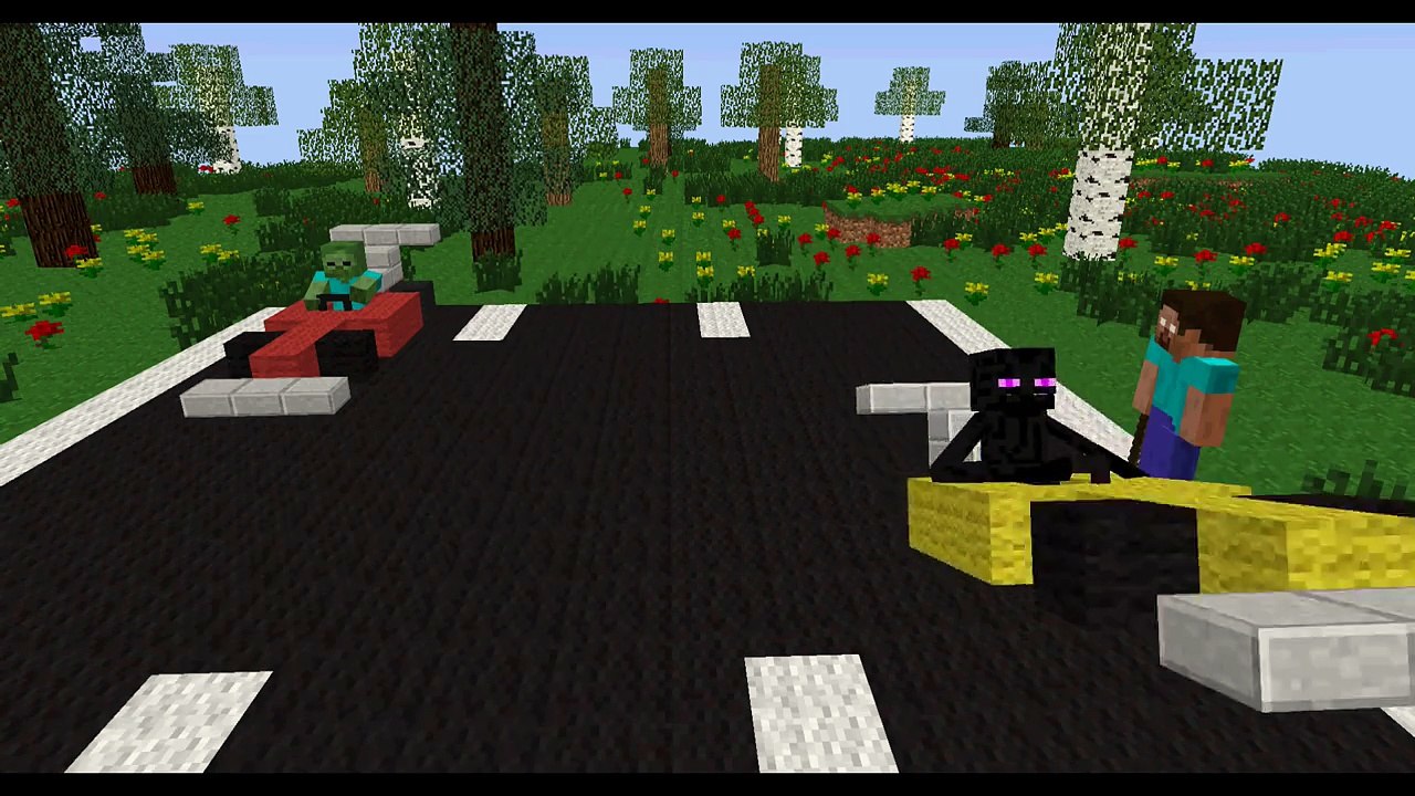 Monster School- Drag Race - Minecraft Animation
