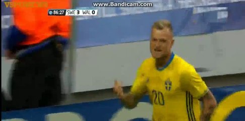 John Guidetti Goal- Sweden 3-0 Wales - 05-06-2016