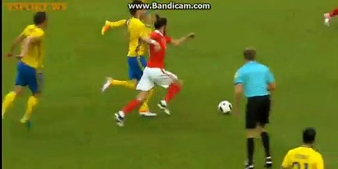Gareth Bale Horror Foul - Sweden vs Wales - 05-06-2016