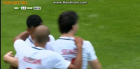 Joshua King Goal- Belgium 1-1 Norway - 05-06-2016