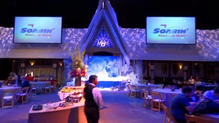 'Frozen - Live at the Hyperion' merchandise and media center at Disney California Adventure