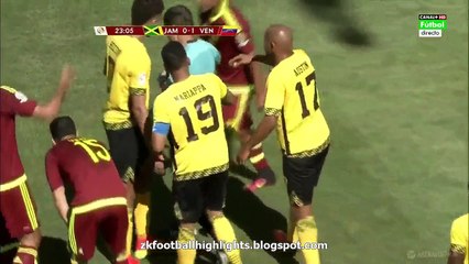 RED CARD Rodolph Austin Horror Faul - Jamaica vs Venezuela 0-1 05.06.2016 HD