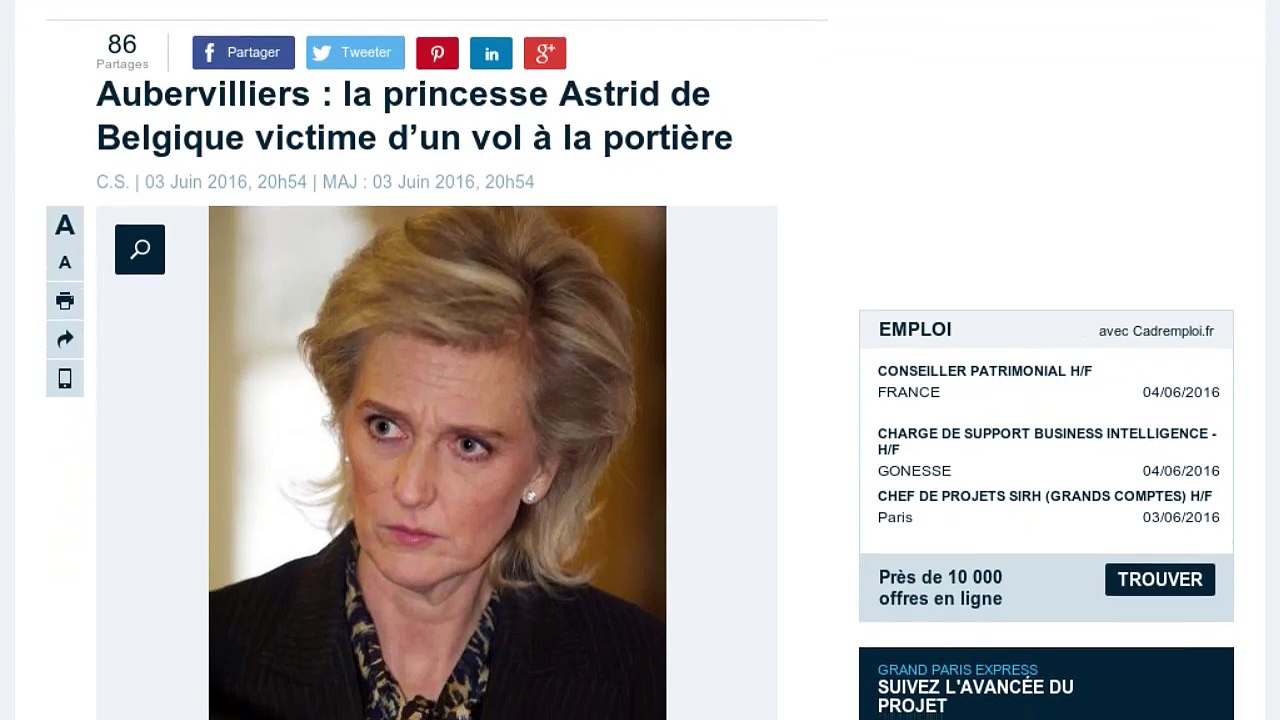 La princesse Astrid de Belgique victime d’un car-jacking en Seine-Saint-Denis