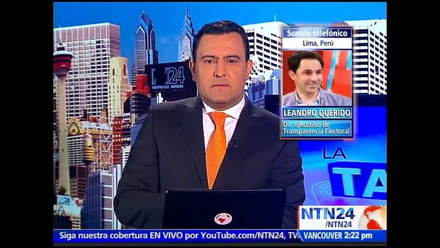 Es importante llamar a la calma en Perú y esperar los resultados: Dir. ejecutivo de Transparencia Electoral a NTN24
