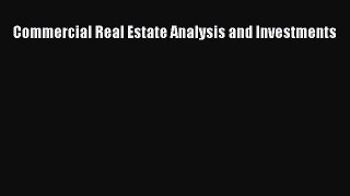 READbook Commercial Real Estate Analysis and Investments FREEBOOOKONLINE