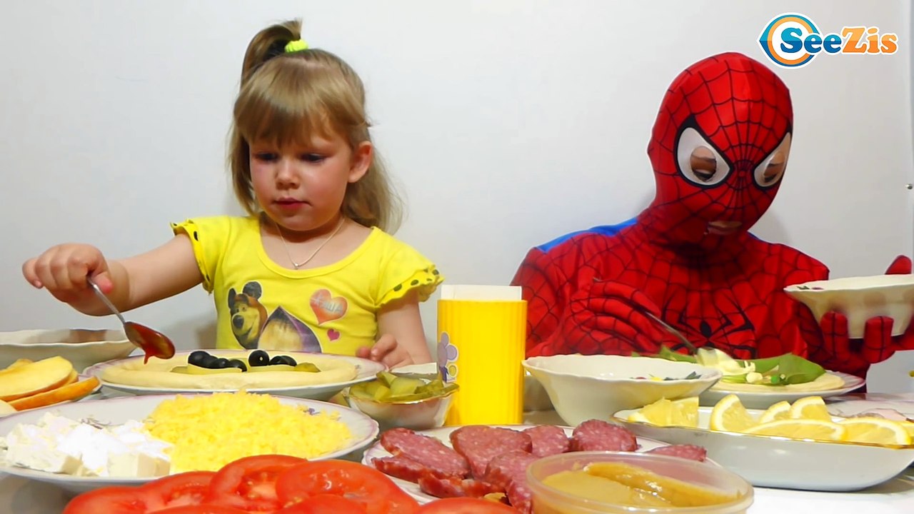 Spiderman. Пицца Челендж – Девочка Ника против...