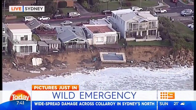 Des jardins arrachés à la terre par l'océan à Sydney en plein quartier résidentiel