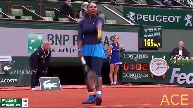Serena Williams vs Magdalena Rybarikova - 2016 24-MAY tennis highlights HD