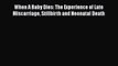 Read When A Baby Dies: The Experience of Late Miscarriage Stillbirth and Neonatal Death PDF