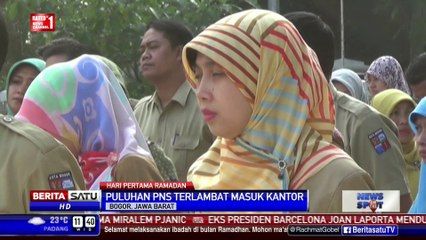 Terlambat, PNS Berdiri Depan Gerbang Balaikota Bogor