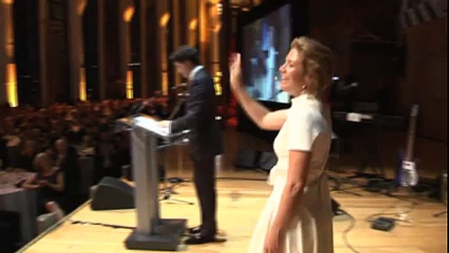 PM Justin Trudeau and his wife Sophie Gregoire Trudeau appeared together on stage at the annual Press Gallery Dinner to sing