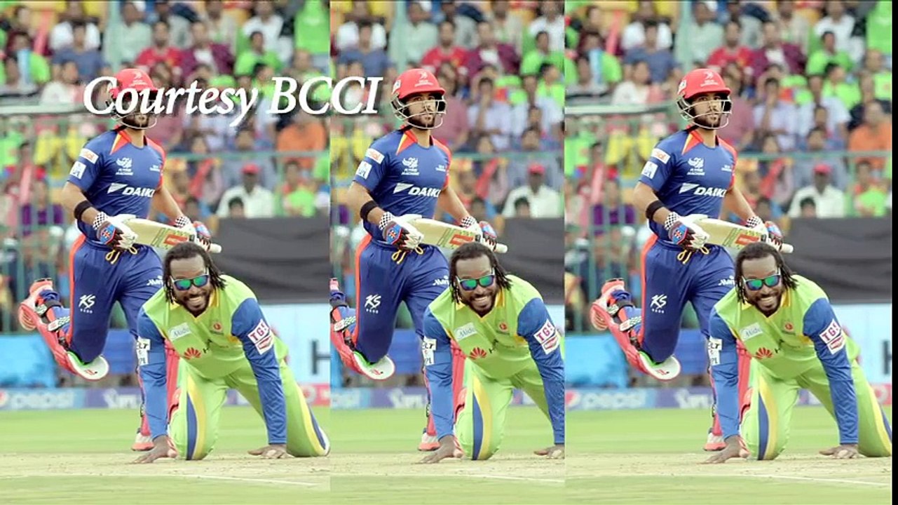 Chris Gayle Hits Yuvraj Singh With His Bat