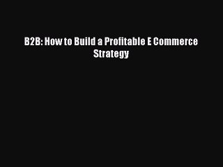 Download B2B: How to Build a Profitable E Commerce Strategy E-Book Free