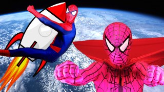 Spiderman & Pink Spidergirl Fly To The Moon! w_ Frozen Elsa & Anna, Captain America Iron Man & Joker (1080p_30fps_H264-128kbit_AAC)