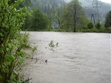 rzeka wisła, Wisła Obłaziec, 17.05.2010, poziom wody 2,90m Ustroń powódź
