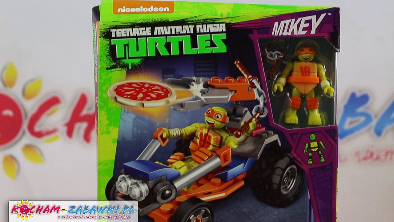 Wojownicze Żółwie Ninja - Mega Bloks - Mickey i Wyścigówka z Pizzą - DMX38 DMX36