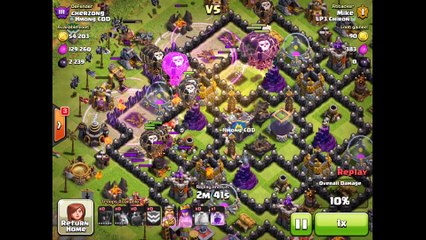 Clash of Clans  Town Hall 9 Attack Strategy  Four Lavahound Tutorial