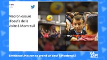 Emmanuel Macron se prend des oeufs à Montreuil : les réseaux sociaux réagissent