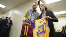 Neymar encontra Stephen Curry e outros astros do Golden State após final da NBA